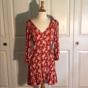 Floral American Eagle Wrap Dress
